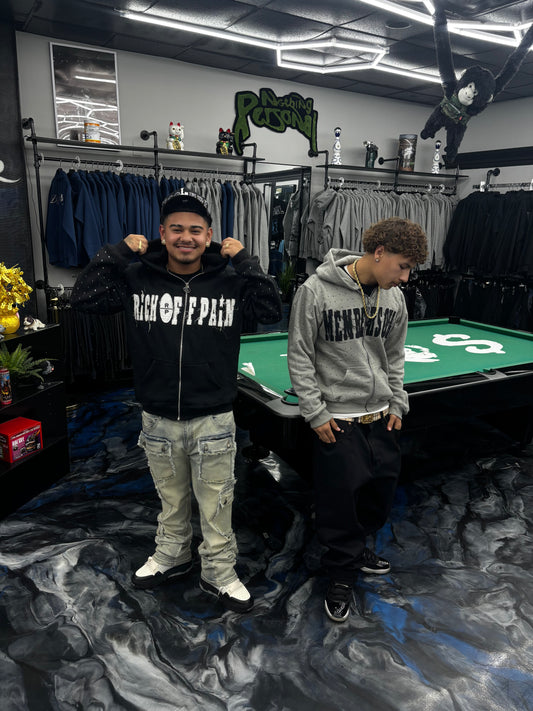 Rhinestone Rich Off Pain Hoodies