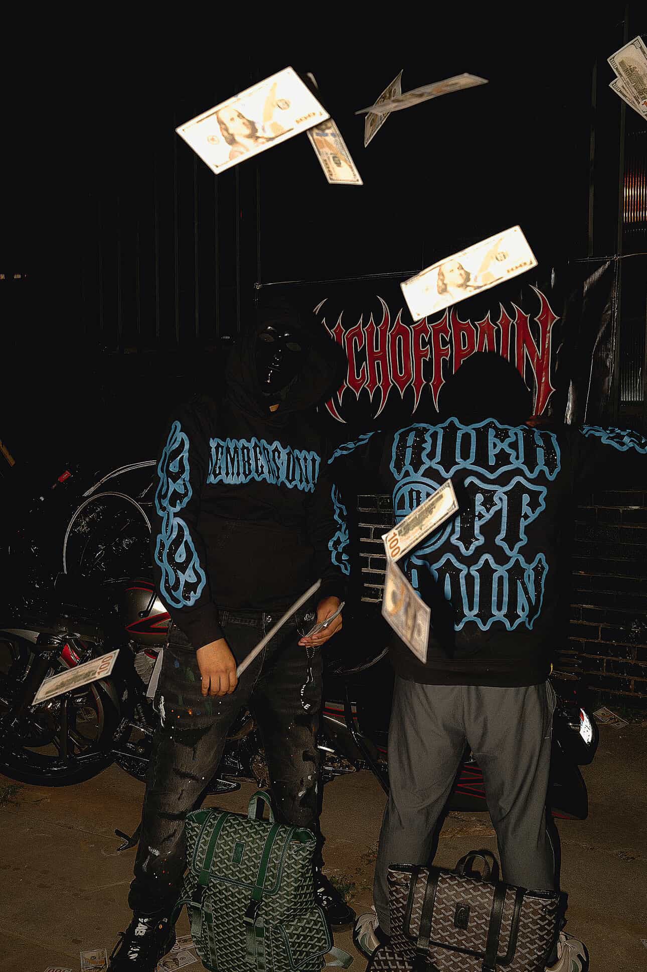 RichOFFPain rhinestone hoodie